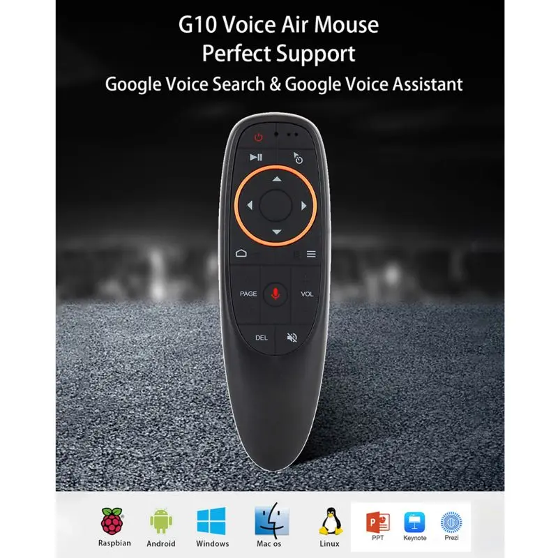 G10 2,4 GVoice пульт дистанционного управления воздушная мышь ИК функция обучения 6 осевой гироскоп Google голосовой помощник для Android Box tv ноутбука, ПК