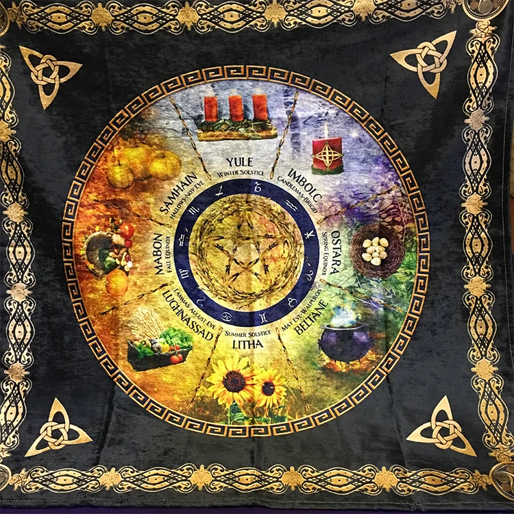 Два размера 70 см и 100 церемония ткань/алтарная ткань/Таро/Wicca восемь фестивалей