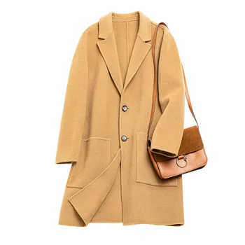 

New Cashmere Coat For Men Winter Fashion Solid Long Trench Jacket Male Vintage Business Overcoat