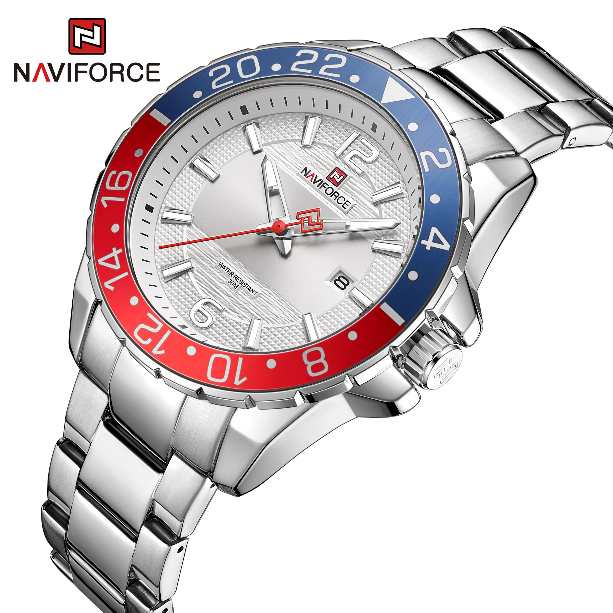 

Часы наручные NAVIFORCE Мужские кварцевые, оригинальные Роскошные деловые с календарем, водонепроницаемость 3 АТМ, светящиеся стрелки