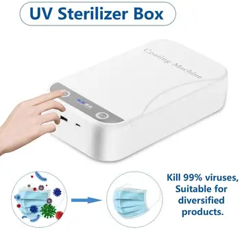 

Multi-function Cellphone mask Sanitizer Disinfection Box with USB Cable Dual UV Lights Portable UV Sterilizer