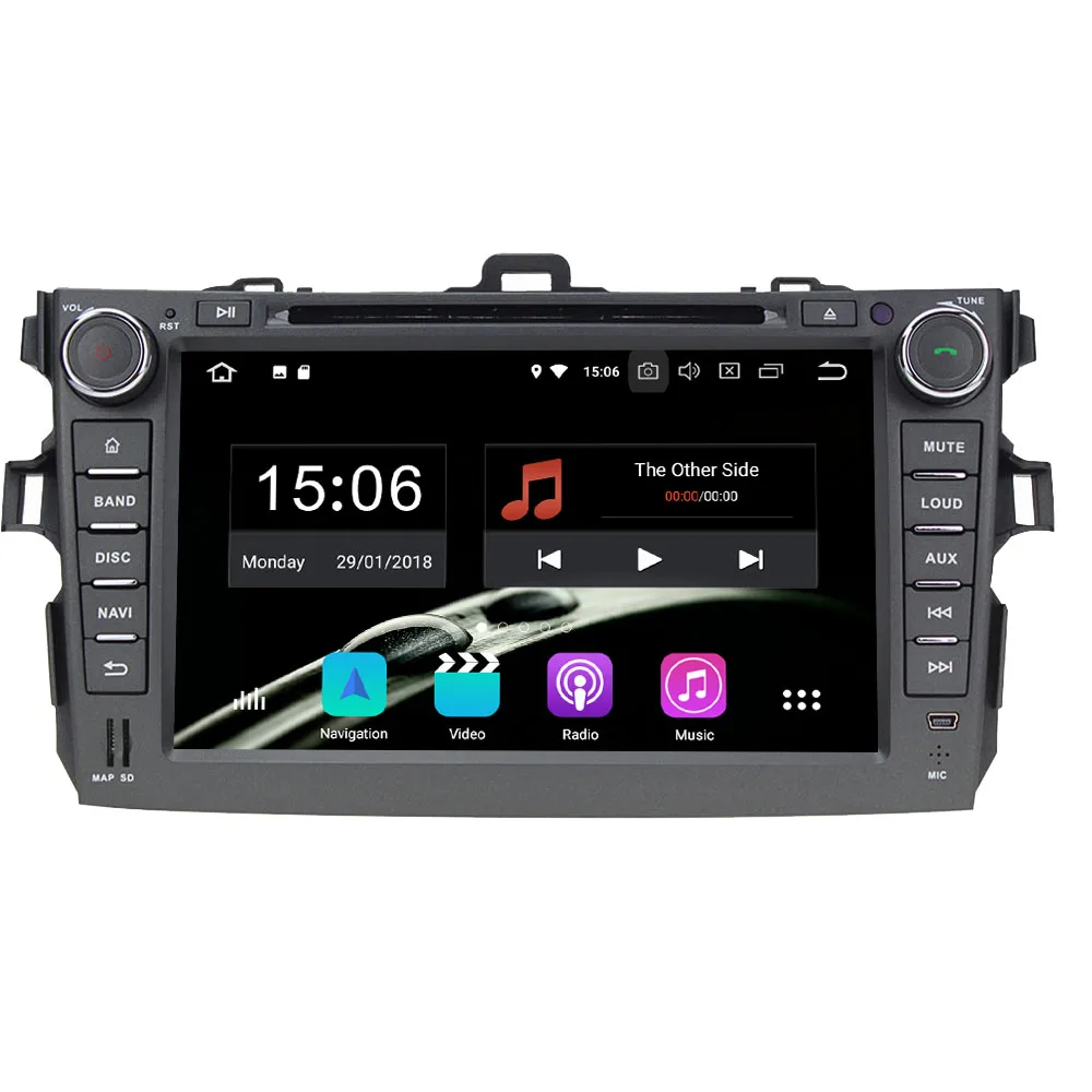 Автомобильный радиоприемник GPS 8 дюймов Android 9 0 Восьмиядерный 4 Гб ОЗУ 64 ПЗУ 2Din