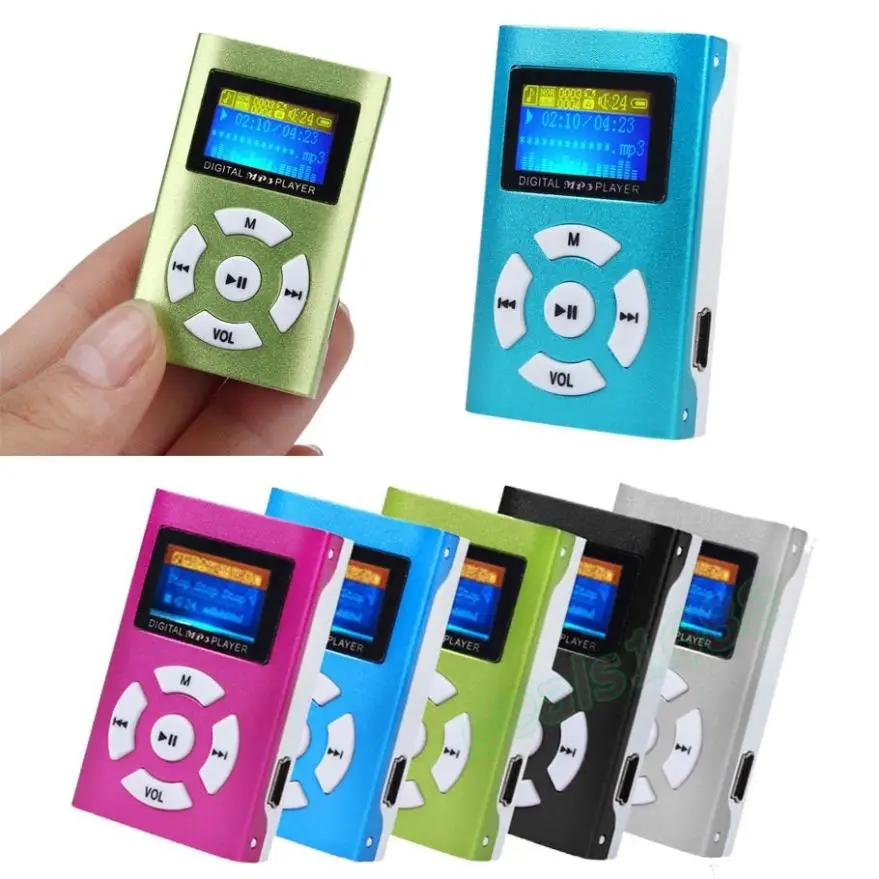 Hifi USB мини MP3 музыкальный плеер ЖК-экран Поддержка Micro SD TF карта Спорт Мода стиль Rechargeab синий зуб mp3-плеер