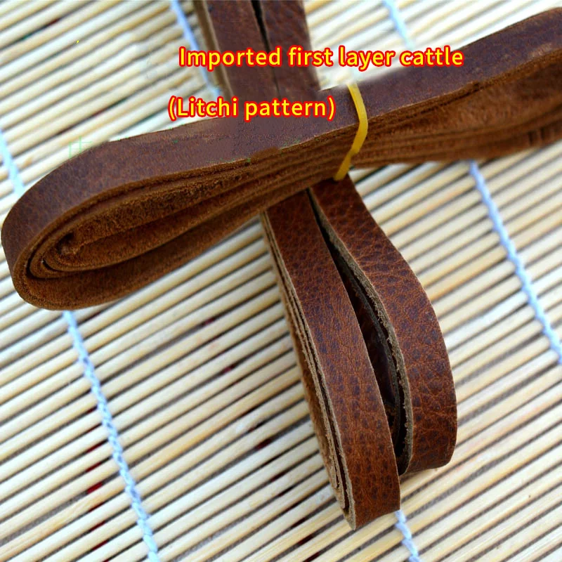 

First Layer Cowhide Strips for DIY, Real Cowhide Rope, Crazy Horse Leather, Oily Skin, Round, Square Jewelry, Weaving Material