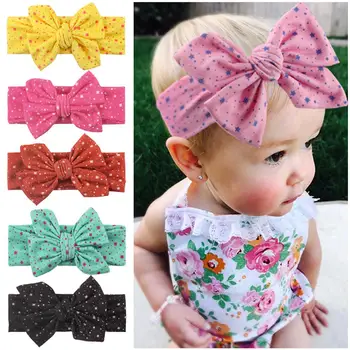 

New Baby Girl Butterfly Headband Children Polyester Cotton Turban Headwear Kids Cute Fashion Hair Band Accessories 6 Colors