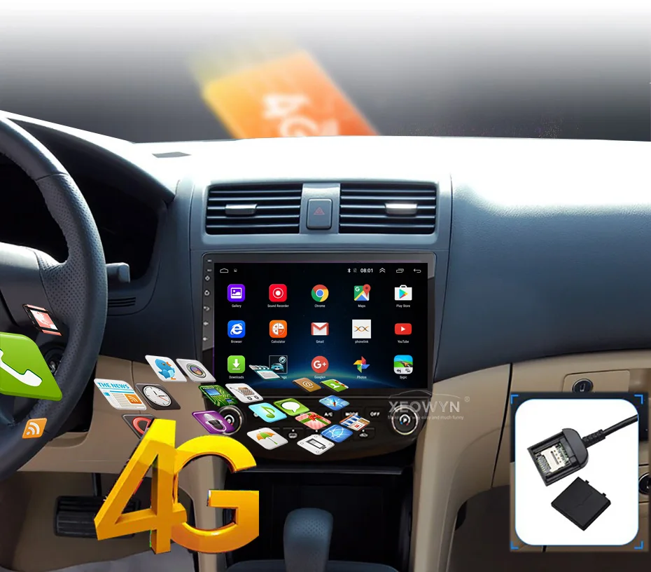 Best 1024*600 Quad core Android 10.1" Car radio GPS Navigation for HONDA Accord 7th 2003-2007 with wifi bluetooth mirror link 1