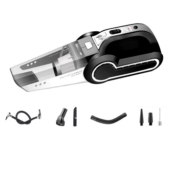 

4 in 1 Car Handheld Vacuum Cleaner with Digital Tire Inflator Pump Pressure Gauge LED Light Vacuum Cleaner For Home Auto Car