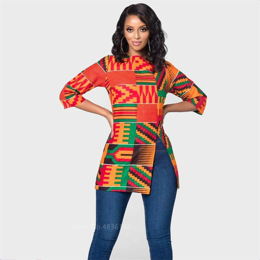 Африканская женская одежда Bazin Riche Dashiki футболка традиционная с принтом Vestido Africa
