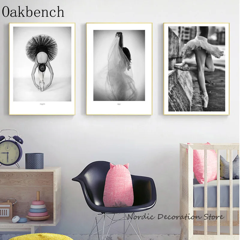 Плакат с изображением черной балерины холст рисунком плакаты и картины для