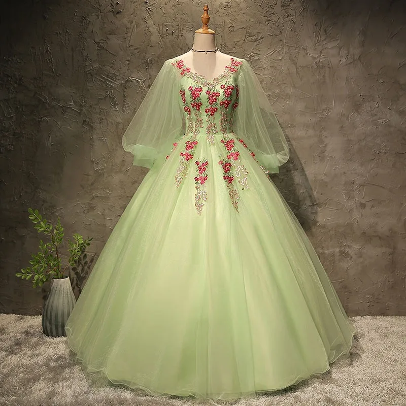 Нежное зеленое бальное платье 2019 Пышное Бальное Платье vestido de 15 anos debutante милое 16