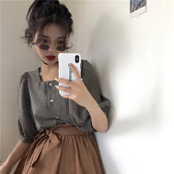 

two piece set top and pants summer outfits women korean style casual suits short sleeve blouse and high waist wide leg shorts