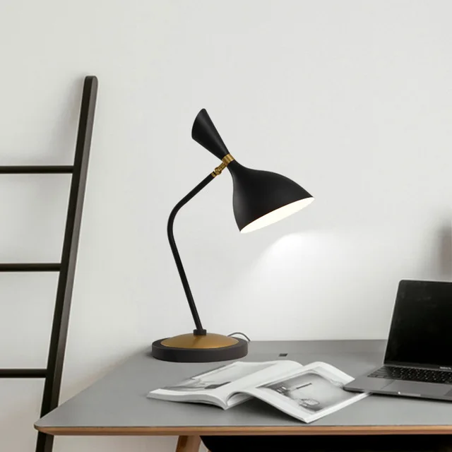 

Simple iron wood flexible table lamps for bedroom office