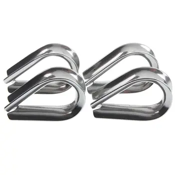 

4 x Stainless Steel - 3mm Wire rope loop Rope Thimbles