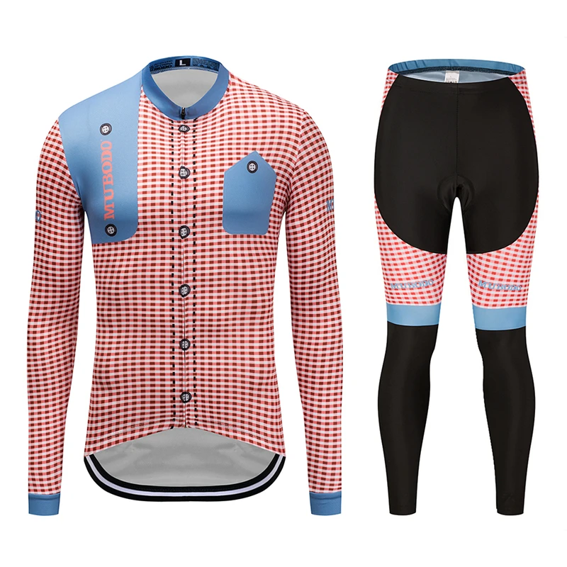 

2019 Spring autumn cycling Jersey Set Cycling Clothes REVIVAL men's Jersey suit Sport riding bike MTB clothing Bib Pants long