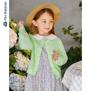 

Mini Bababala Girl sweater 2020 spring new children cardigan Slim wild bottoming shirt