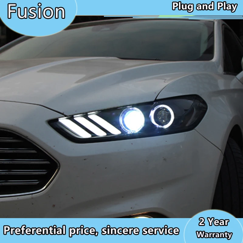 Автомобиль Стайлинг для Ford Fusion фара 2013-2017 Mondeo DRL Mustang Дизайн Hid динамический сигнал