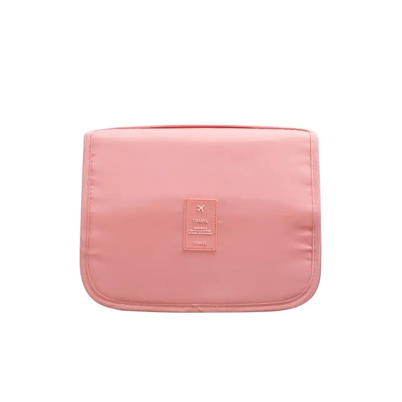 pink Подвесная косметичка, косметичка, органайзер для макияжа, Портативная Складная Многофункциональная Сумка для мытья, Большая вместительная сумка с крюком для мужчин и женщин - Цвет: pink