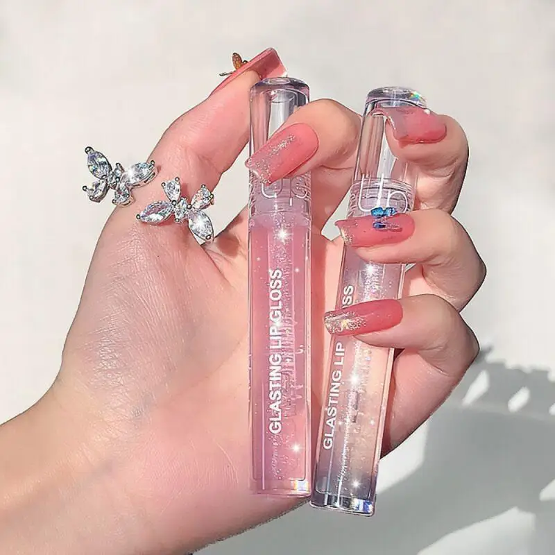 Mirror Water Lip Gloss Lip Glaze Transparent Glass Oil Waterproof Liquid Lipstick Lipgloss Lips Cosmetics 4 Colors TSLM1