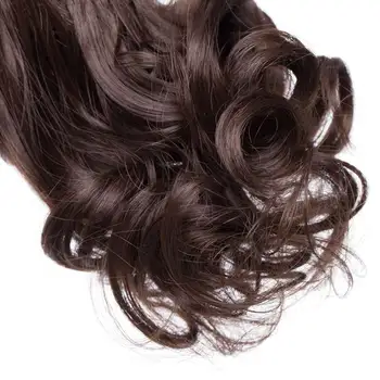 S-noilite Wavy Ponytail Claw on Ponytail Synthetic HairPiece Clip in Hair Extensions Fake Hair Black Brown For Women Hair 4