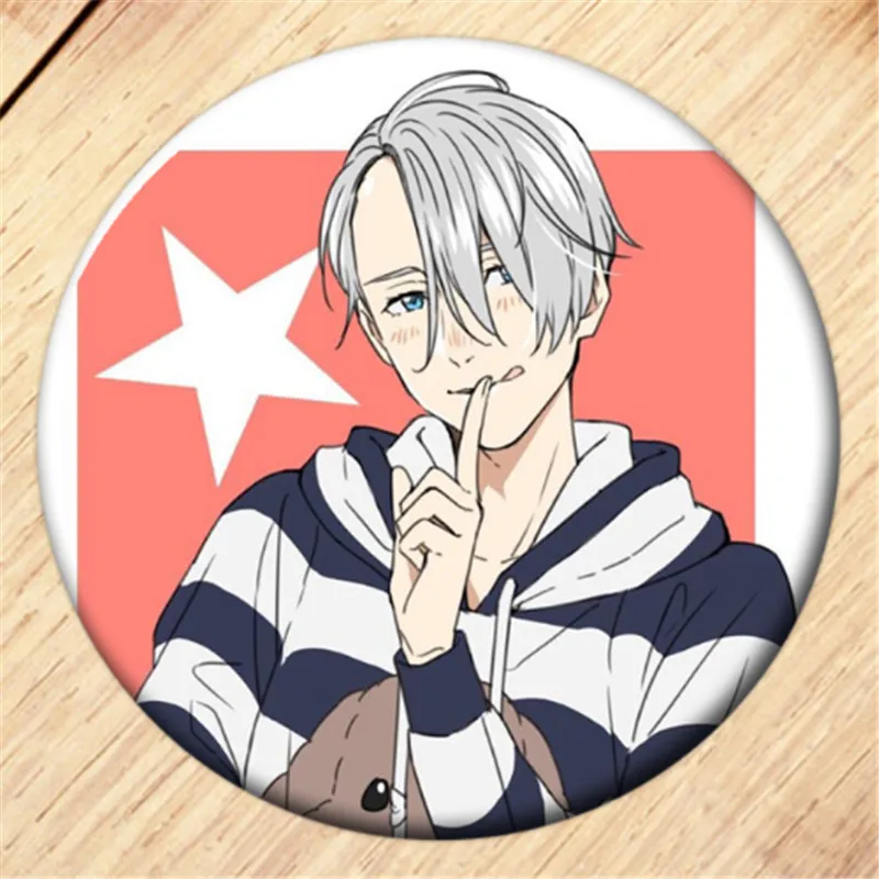 Free Shipping Anime YURI!!! on ICE Brooch Pin Cosplay Badge Accessories For Clothes Backpack Decoration Children's gift B010