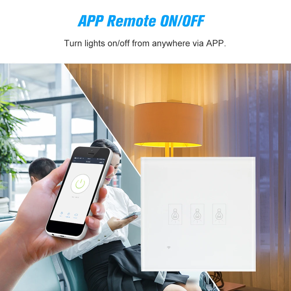 Интеллектуальный выключатель света SONOFF ЕС Smart Wi-Fi настенный светильник сенсорный выключатель Беспроводной 1/2/3 Gang Touch/WiFi/433 МГц RF/APP пульт дистанционного управления Управление Функция времени
