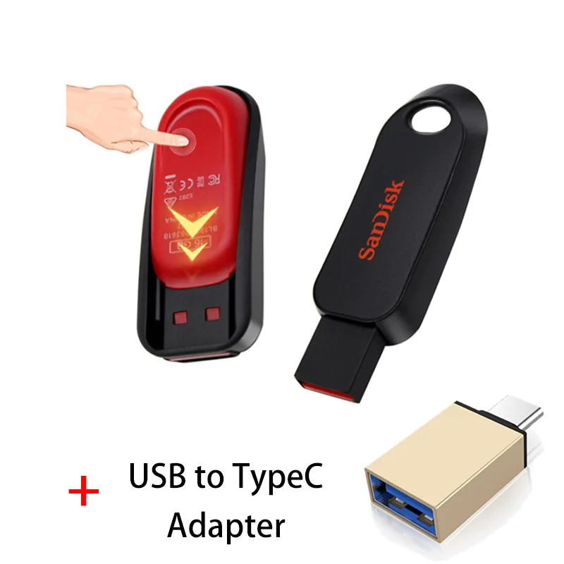 SanDisk USB флэш-накопитель 16 ГБ 32 ГБ 64 ГБ флеш-накопитель 16 Гб Флешка флеш-диск USB 2,0 Регулируемая карта памяти черный U диск - Цвет: CZ62 B