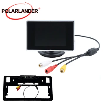 

Rear view camera monitor Car Monitor Assist Backup Reverse Monitor 3.5 inch TFT LCD Japanese lisence platee led Auto TV Car