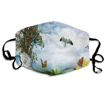 

Birds And Flowers Designer Dust Mouth Mask Reusable Anti-Dust Face Mask Adjustable Earloop Skin Protection