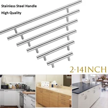 

2~14Inches Furniture Handle Stainless Steel Silver T-type Drawer Cabinet Wardrobe Door Pull Handle Home Furniture Hardware
