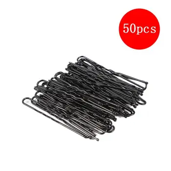 

U-shaped Pins Barrette 50pcs 6CM Hair Waved U-shaped Bobby Pin Barrette Salon Grip Clip Hairpins Black Dropshiping
