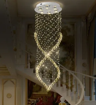 

Modern LED Crystal Chandelier Pendant Lamps Light Fixture Duplex Stairs Chandelier for Villa Hall Bar Droplight Manggic Light