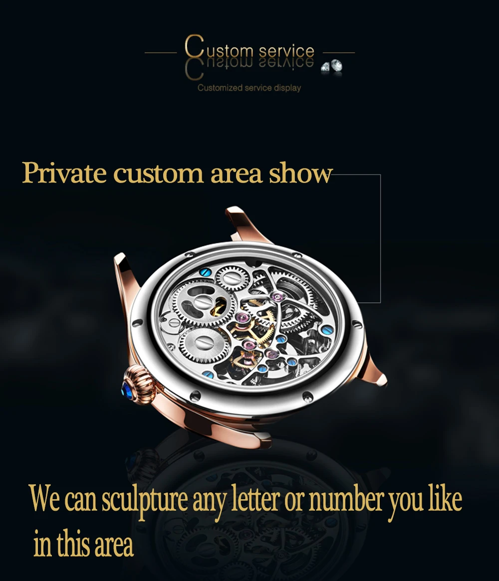 ORKINA Brand Luxury High-End Automatic Mechanical Watches Tourbillon Hollow Precious Stones Inlaid Mechanical Men's Watches