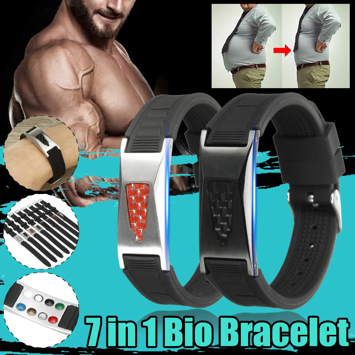 7 In 1 Titanium Energy Armband Power Bio Bracelet Healthy Pain