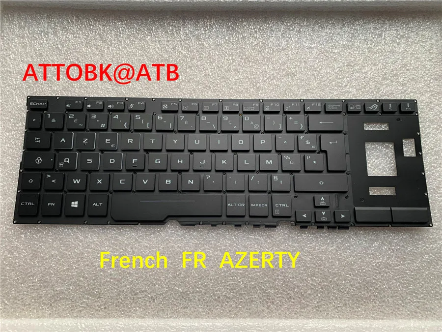 Teclado do Portátil Inglês Francês para Asus Rog Zephyrus Gx501 Gx501g Gx501gi Gx501gv Gx501gs Gx501g Gx501gi com Luz de Fundo Novo - Imagem 2