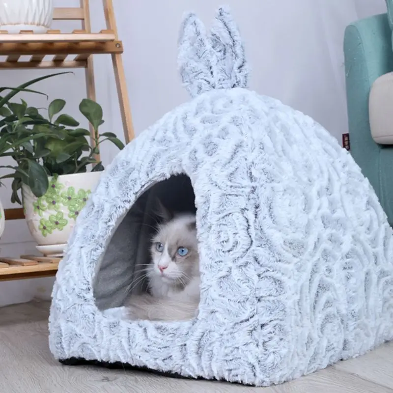 Одеяло для питомца кошки, котенок, теплый дом, маленькие собаки, складное гнездо, пещера, милые домашние животные, спальный мешок, зимний коврик