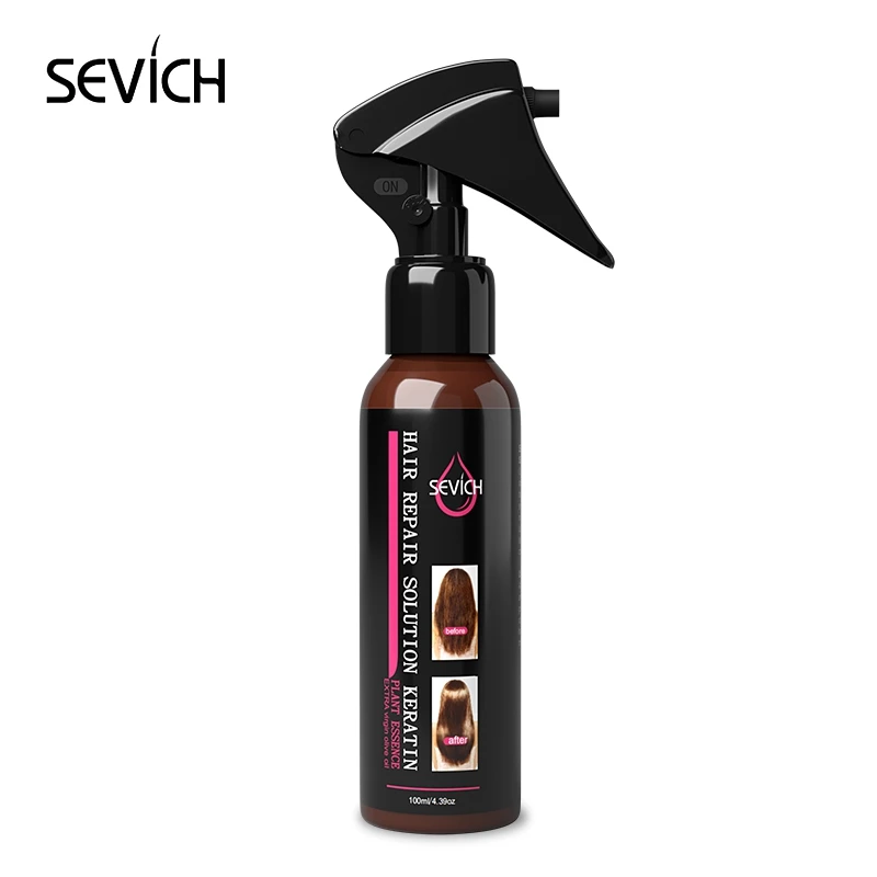 Black Sevich 100ml Hair Repair Spray Repairs damage restore soft hair for all hair types keratin Hair& Scalp Treatment - Color: Black
