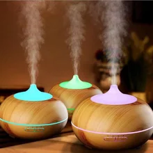 

550ml Wood Grain Aroma Diffuser For Home Ultrasonic Air Humdifier Desktop Mist Maker with Night Lights Mini Office Air Purifier
