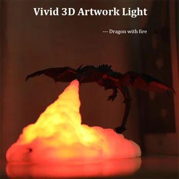 

2020 Newest Dropship 3D Printed LED Dragon Lamps As Night Light For Home Hot Sale Than Moon Lamp Night Lamp Best Gifts For Kids