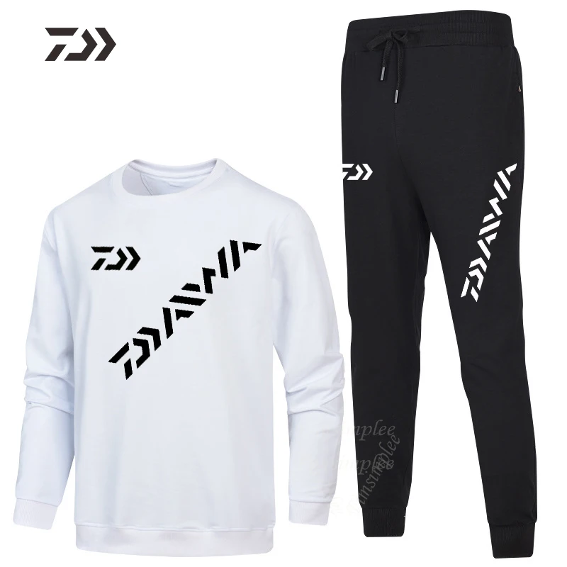 Daiwa мужские спортивные штаны, одежда для улицы, штаны для рыбалки, одноцветная спортивная одежда, рубашки для рыбалки с длинным рукавом, одежда для рыбалки - Цвет: Белый