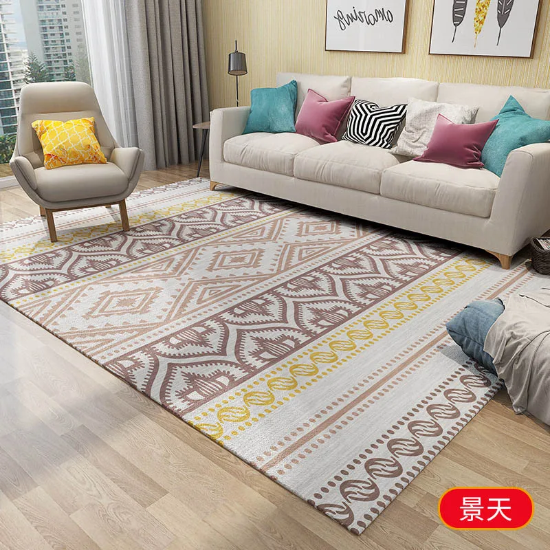 Bohemian Style Thicken Short Fluff Print Carpet For Living Room Bedroom Anti-slip Floor Mat Fashion Kitchen Carpet Area Rugs - Цвет: 02