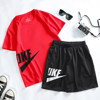

2Pcs Tshirt+ Shorts Tracksuit Man Brand Sets Pants Summer Men's T Shirt Shorts Casual Suits Sportswear Mens t shirt Sweatshirt