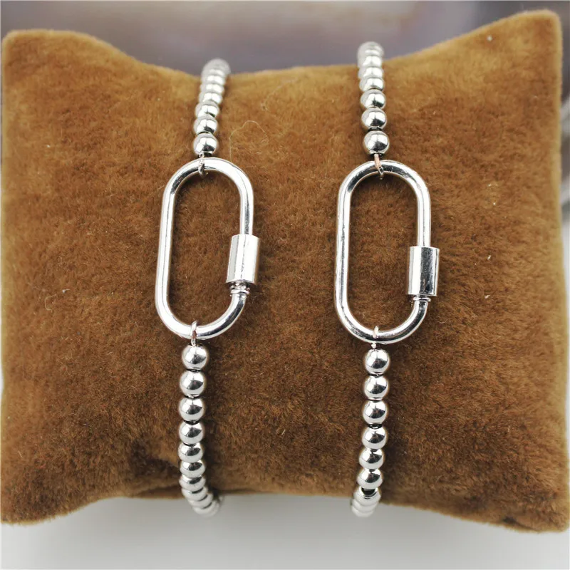 5 шт./лот модные овальные формы cz браслет, серебро cz застежка аксессуары, покрытием браслет-цепочка