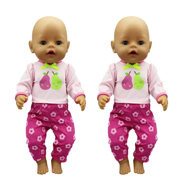 1Set Sweater Suit+hat+scarf +gloves Fit 17inch 43cm Doll Clothes Born Baby Suit For Baby Birthday Festival Gift 10