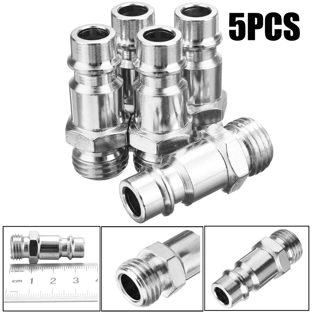 

5PC EURO Air Line Hose Connector Thread Male Quick Release 1/4 BSP Fittings Tool Standard Thread Size Used On Most Air Tools