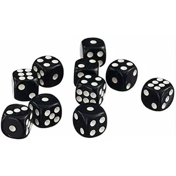 

50pcs 12mm Black Acrylic Dice Round Corner Six Sided D6 D&D RPG KTV Bar Party Dice Game Board Game Gambling Accessories