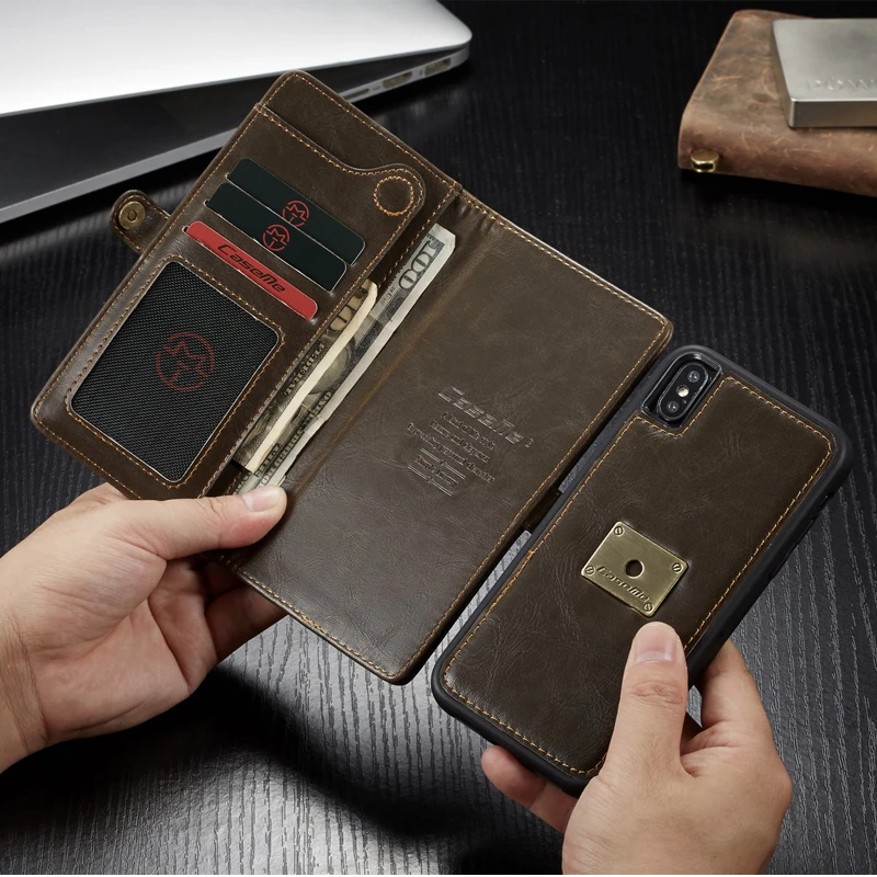 

Phone Cases For iPhone X XR XS MAX Multifunction Magnetic Flip Luxury Leather Wallet Slot For iPhone 8 7 6 Plus Case Cover