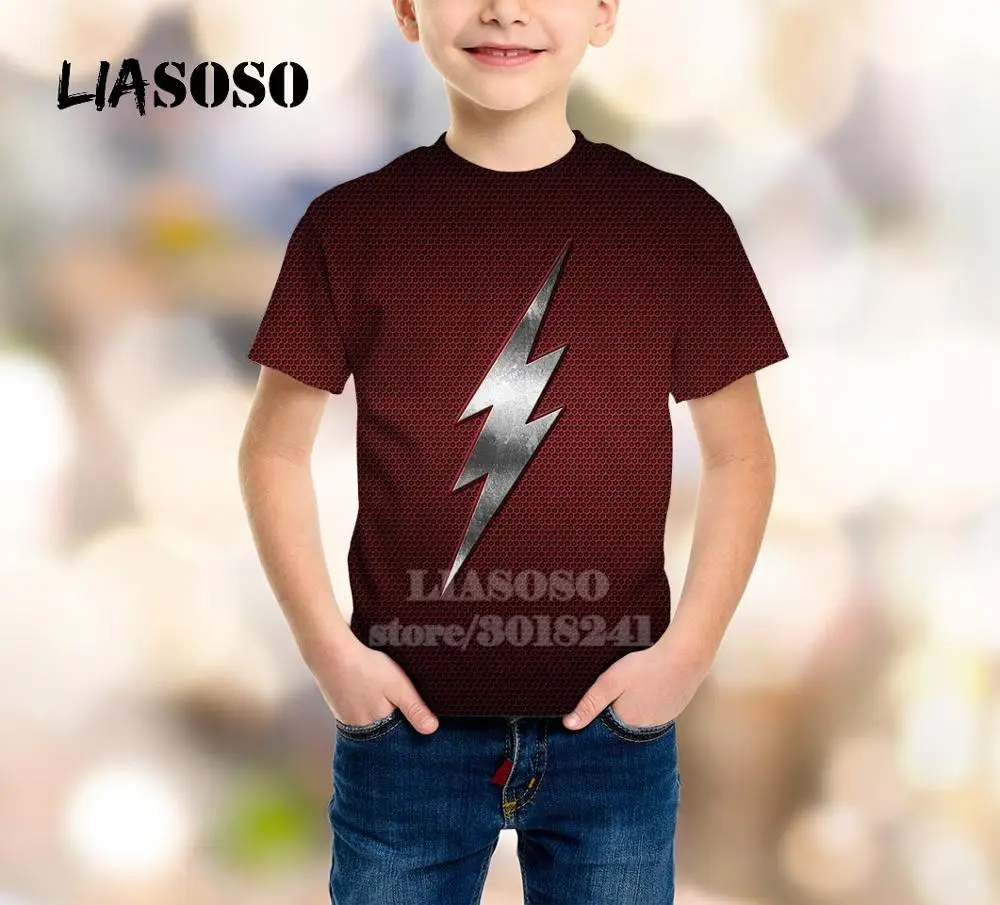 

LIASOSO New Children Sweatshirt 3D Print The Flash Teen Barry Allen T shirt Kids Tank Top Boy Girl Pullover Baby Hoodies B143-12