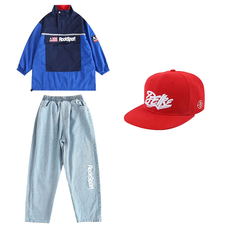 3 pcs suit Детский костюм для джазовых танцев с длинными рукавами в стиле хип-хоп; одежда для выступлений для уличных танцев; Одежда для девочек; одежда для выступлений для мальчиков; DC3509 - Цвет: 3 pcs suit