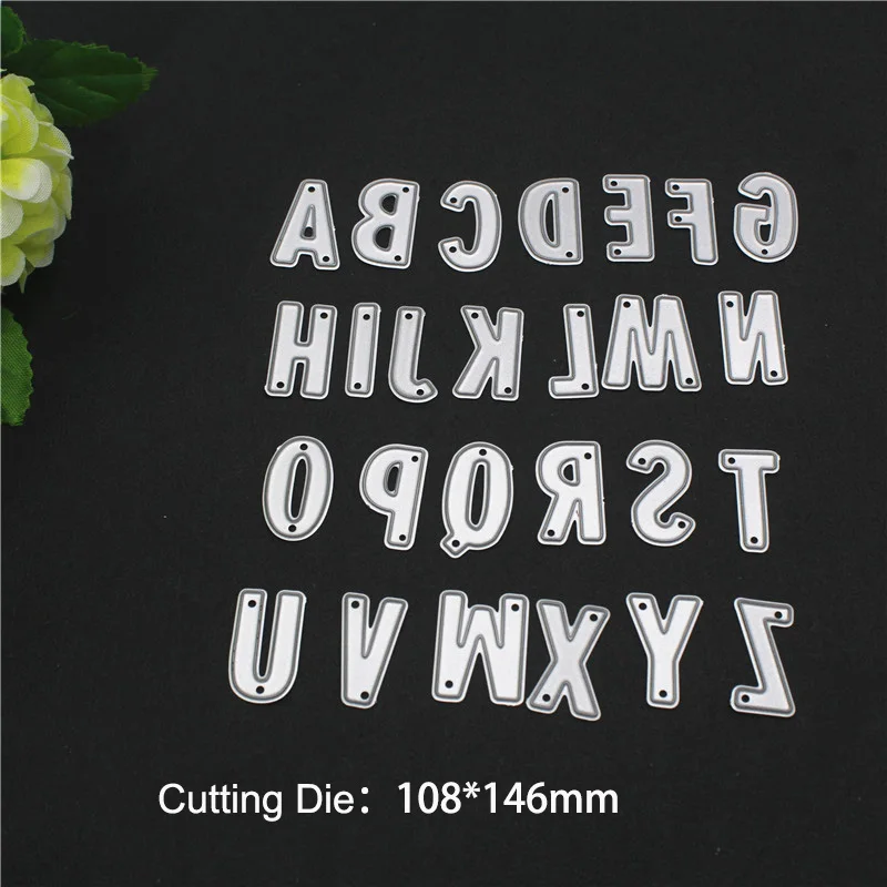 

Uppercase English 26 Letters A-Z Metal Cutting Dies For DIY Scrapbooking Album Stamp Card Embossing Dies