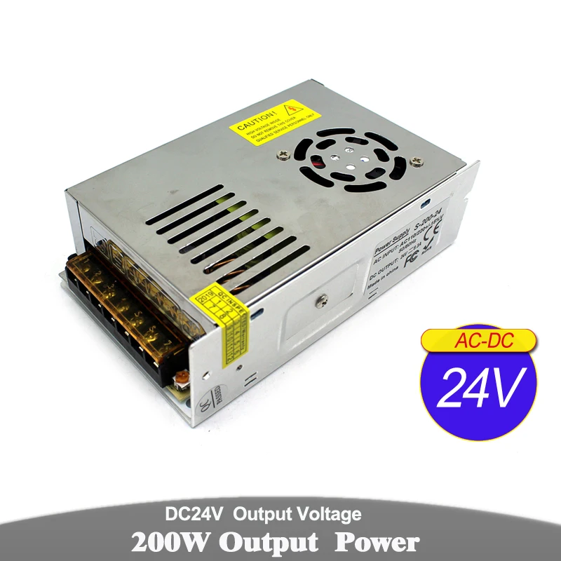 

Switching power supply unit dc 24V 8.3A 200W AC-DC power Source 110V 220V Input to DC24V Output For CCTV LED Lighting Monitor